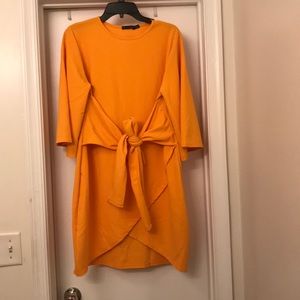 Boohoo Kimono Sleeve Tie Waist Wrap Dress